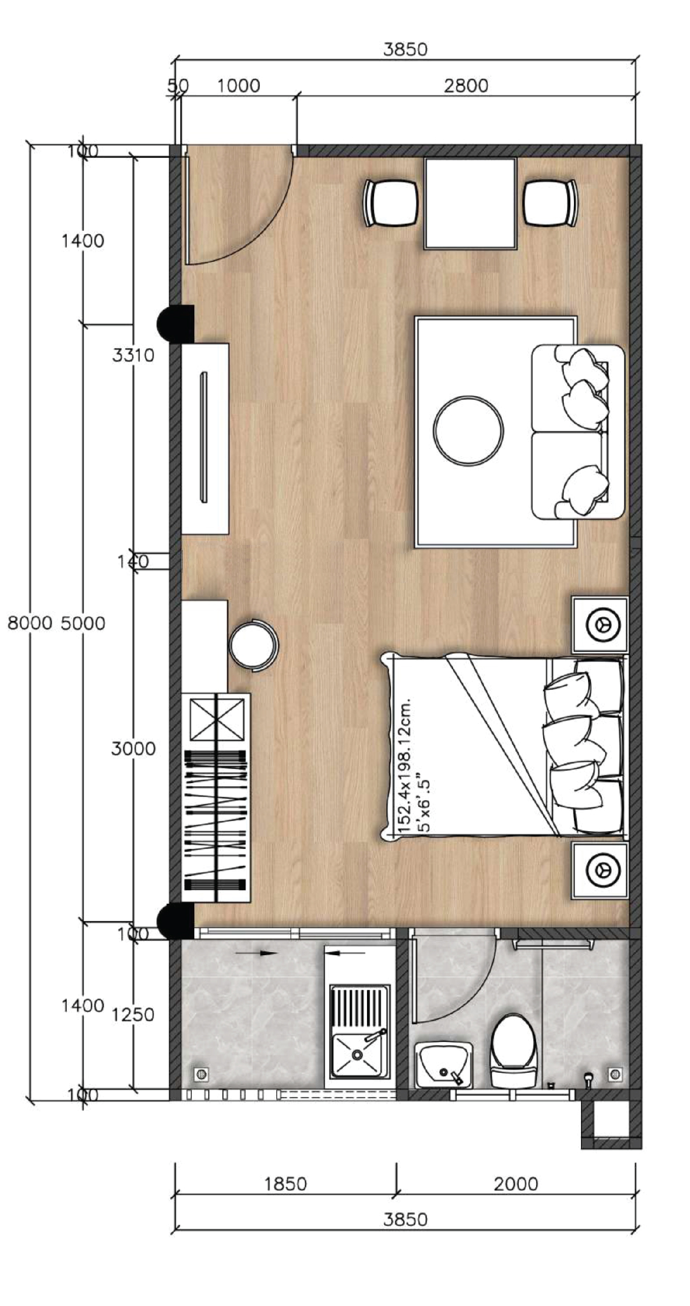 แปลนห้อง Studio